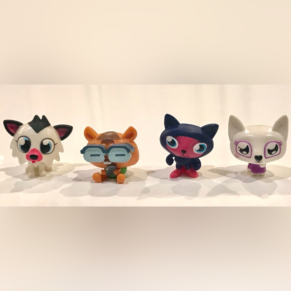 4 Rare Moshi Monsters in a Bundle; Waldo, Soaki-Yaki, White Fang, Lady Meowford